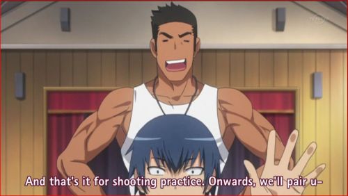 Time for P.E. with Muscle man-san.  Joy.